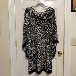 Marc Bouwer Women's  Tan Black Bell Sleeves Mid Length Dress  Size 1X